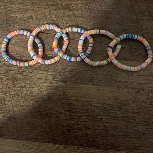 Handmade colorful clay bead bracelet